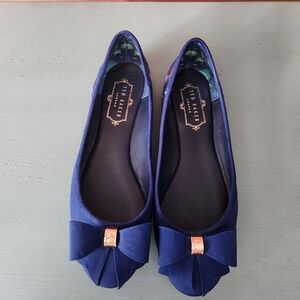 Ted Baker Women's Blue Butterfly Print Ballet Flats